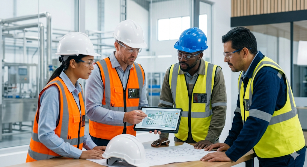 Tim Salim Group berdiskusi K3 Pabrik Beton